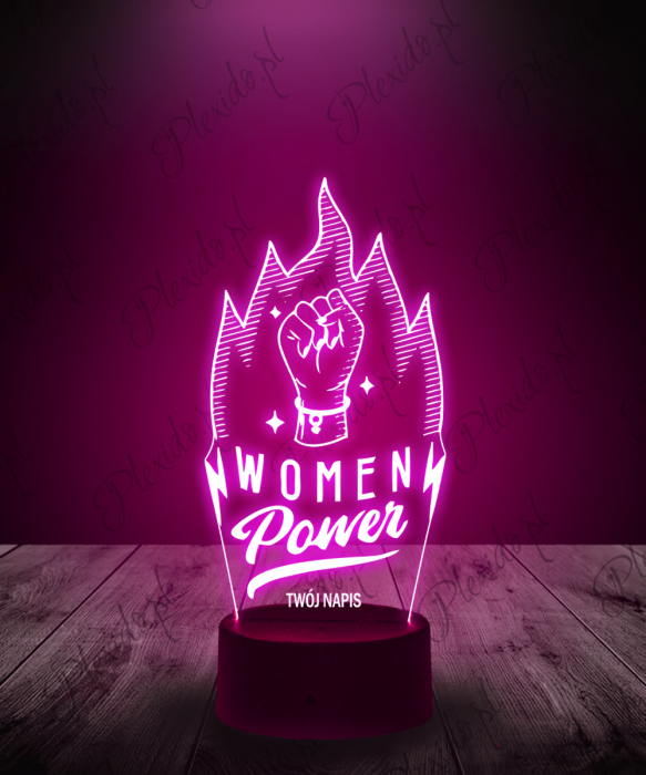 lampka_3d_led_plexido_prezent_na_dzień_kobiet_women_power