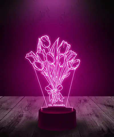 lampka_3d_led_plexido_prezent_na_dzień_kobiet_kwiatki_tulipany