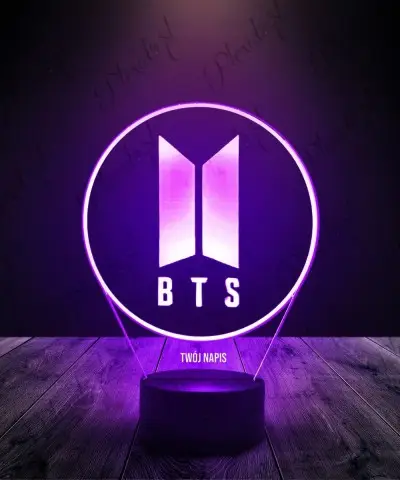 Lampka LED 3D Plexido BTS K-pop Zespół Logo