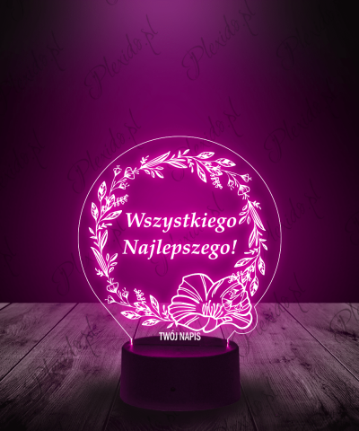 Lampka LED 3D Plexido Prezent na Urodziny Wszystkiego Najlepszego - 1