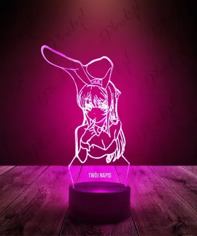 Lampka LED 3D Plexido Anime Bunny