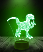 Lampka LED 3D Plexido Welociraptor Dinozaur Park Jurajski - 3