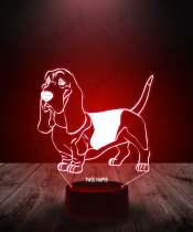 Lampka LED 3D Plexido Piesek Basset - 1