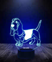 Lampka LED 3D Plexido Piesek Basset - 2