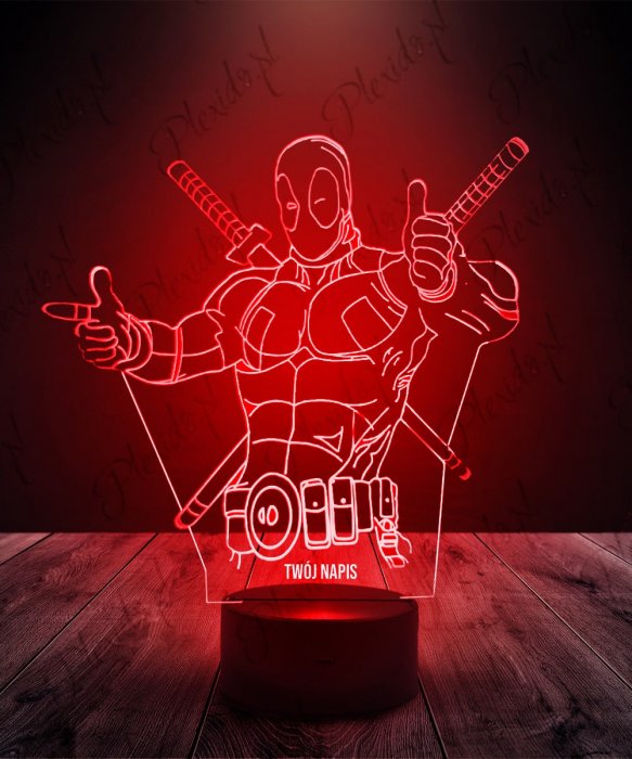 Lampka LED 3D Plexido Deadpool
