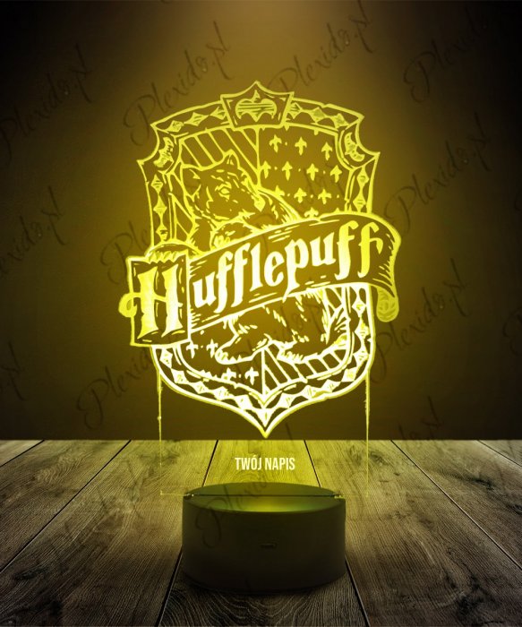 Lampka LED 3D Plexido Herb Hufflepuff