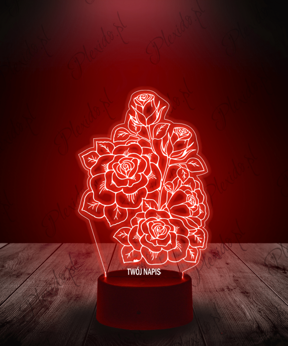 Lampka LED 3D Plexido Prezent na Dzień Matki Kwiaty - 1