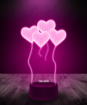 Lampka LED 3D Plexido Prezent na Walentynki Balony Serca - 1