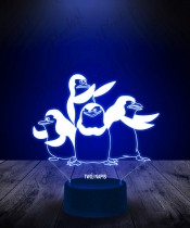 Lampka LED 3D Plexido Pingwiny z Madagaskaru - 1