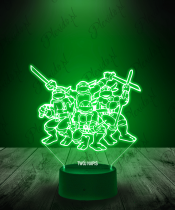 Lampka LED 3D Plexido Wojownicze Żółwie Ninja