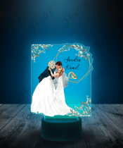 Lampka LED z Nadrukiem Plexido Pamiątka na Ślub Para Młoda