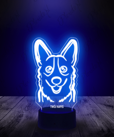 Lampka LED 3D Plexido Piesek Corgi Pupil