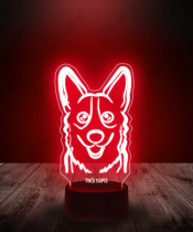 Lampka LED 3D Plexido Piesek Corgi Pupil