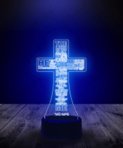 Lampka LED 3D Plexido Krzyż Modlitwa