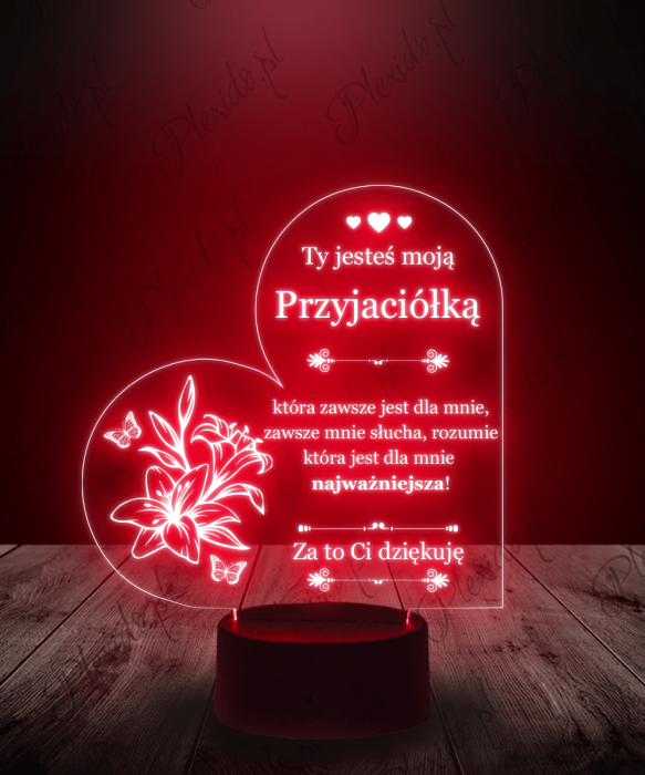 Lampka LED 3D Plexido Prezent dla Przyjaciółki