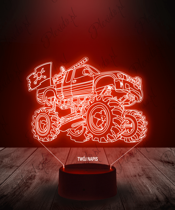 Lampka LED 3D Plexido Monster Truck Flaga Piratów - 2