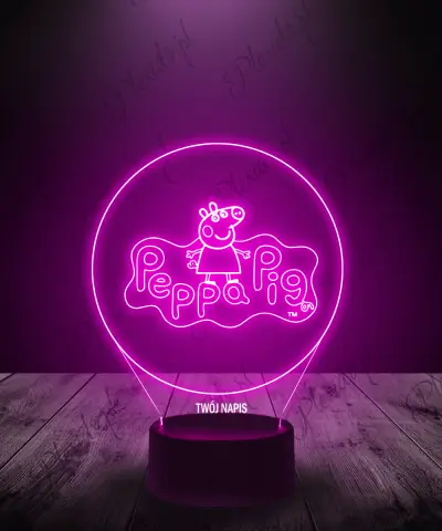 Lampka LED 3D Plexido Świnka Peppa Napis