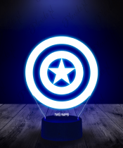 Lampka LED 3D Plexido Kapitan Ameryka Tarcza