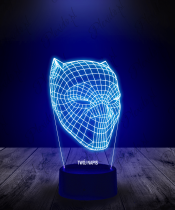 Lampka LED 3D Plexido Czarna Pantera Maska