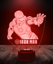 Lampka LED 3D Plexido Iron Man Napis