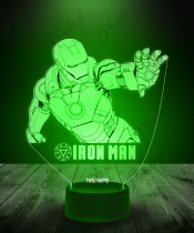 Lampka LED 3D Plexido Iron Man Napis