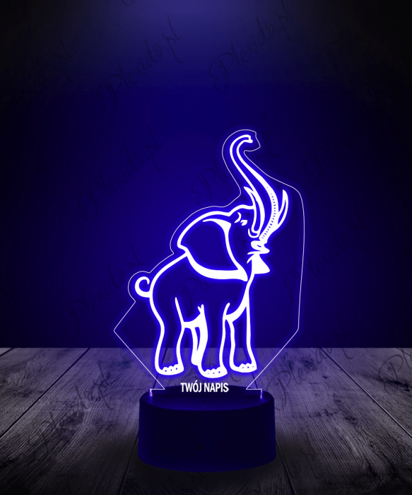 Lampka LED 3D Plexido Słoń na Szczęście