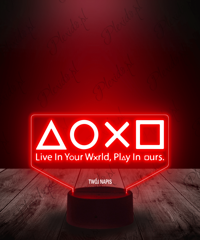 Lampka LED 3D Plexido PlayStation Znaki | Plexido.pl