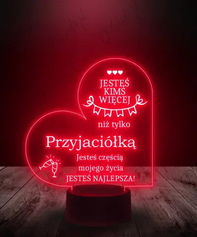 Lampka LED 3D Plexido Prezent dla Przyjaciółki Serce