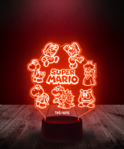 Lampka LED 3D Plexido Mario Bros Postacie