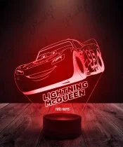 Lampka LED 3D Plexido Zygzak McQueen Auta