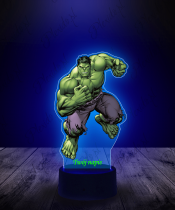Lampka LED 3D Plexido z Nadrukiem Marvel Hulk
