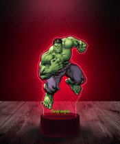 Lampka LED 3D Plexido z Nadrukiem Marvel Hulk