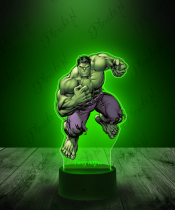 Lampka LED 3D Plexido z Nadrukiem Marvel Hulk