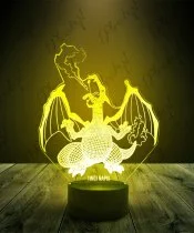 Lampka LED 3D Plexido Pokemon Charizard Ogień