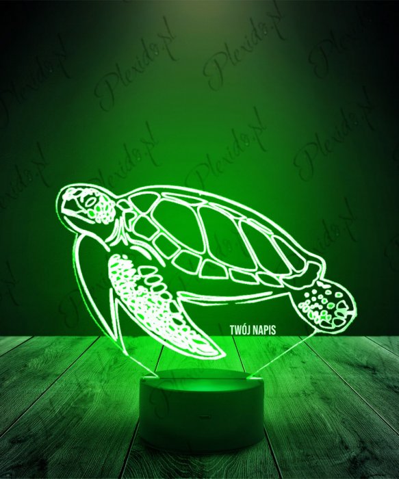 Lampka LED 3D Plexido Żółw Wodny