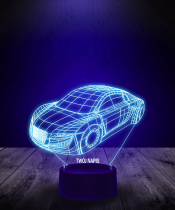 Lampka LED 3D Plexido Samochód Audi Futurystyczne