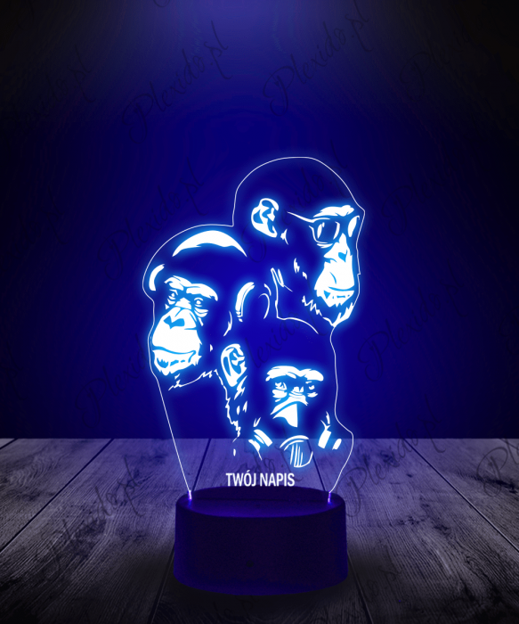 Lampka LED 3D Plexido Małpy