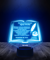 Lampka LED 3D Plexido Podziękowania dla Nauczyciela Księga