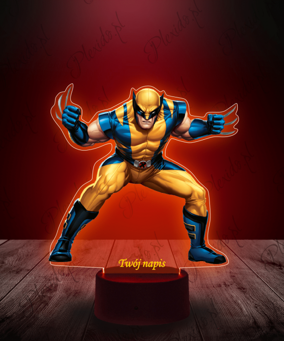 Lampka LED 3D Plexido z Nadrukiem Wolverine
