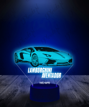 Lampka LED 3D Plexido Auto Lamborghini Aventador