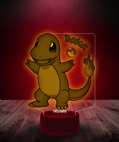 Lampka LED 3D Plexido Charmander Pokemony