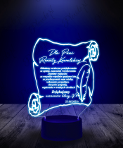 Lampka LED 3D Plexido Prezent dla Nauczycielki List