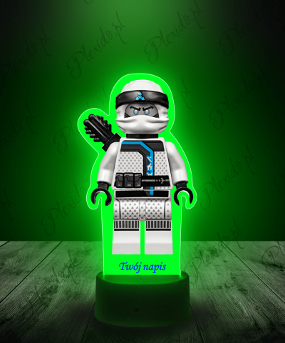 Lampka LED 3D Plexido z Nadrukiem Ninjago Zane z Łukiem