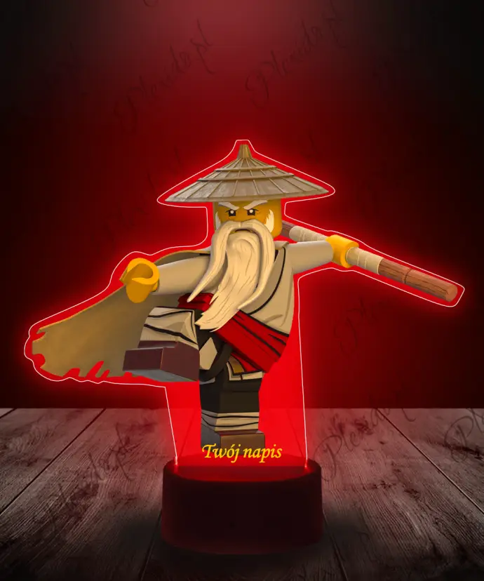 Lampka LED 3D Plexido z Nadrukiem Ninjago Mistrz Sensei Lampka LED 3D Plexido z Nadrukiem Ninjago Mistrz Sensei
