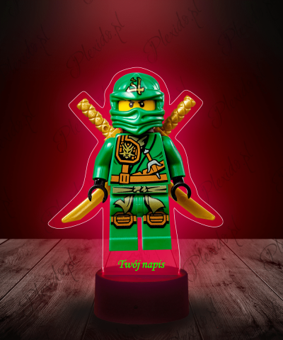 Lampka LED 3D Plexido z Nadrukiem Ninjago Wojownik Lloyd