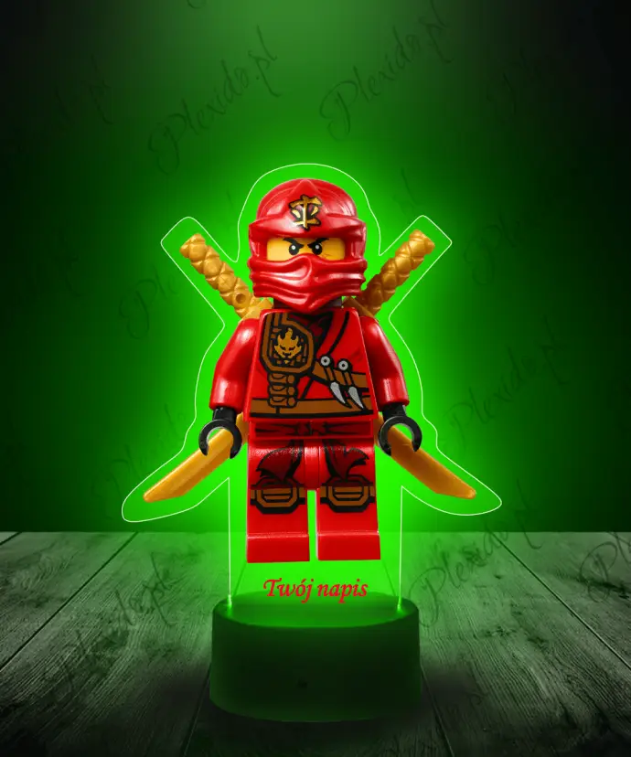 Lampka LED 3D Plexido z Nadrukiem Ninjago Wojownik Kai Lampka LED 3D Plexido z Nadrukiem Ninjago Wojownik Kai