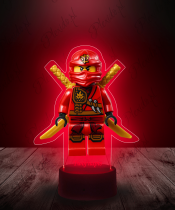 Lampka LED 3D Plexido z Nadrukiem Ninjago Wojownik Kai Lampka LED 3D Plexido z Nadrukiem Ninjago Wojownik Kai