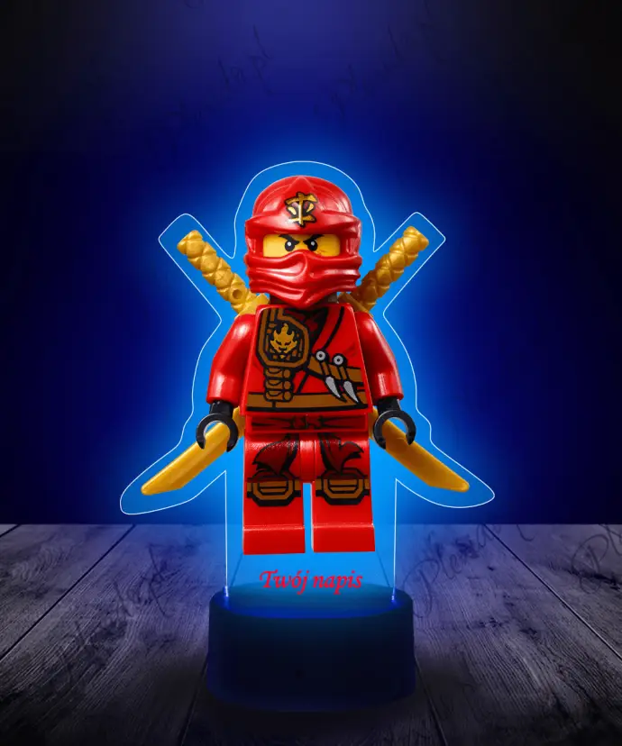 Lampka LED 3D Plexido z Nadrukiem Ninjago Wojownik Kai Lampka LED 3D Plexido z Nadrukiem Ninjago Wojownik Kai