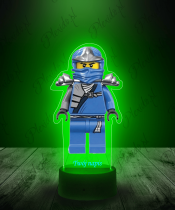 Lampka LED 3D Plexido z Nadrukiem Ninjago Wojownik Jay
