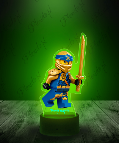 Lampka LED 3D Plexido z Nadrukiem Ninjago Jay z Mieczem